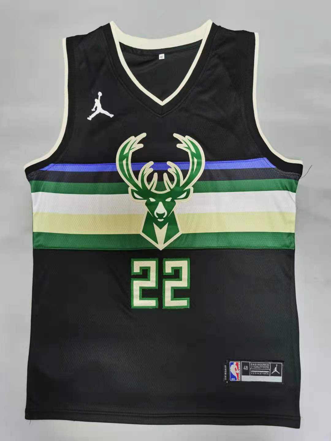 Men Milwaukee Bucks #22 Middleton Black 2021 Game NBA Jersey->milwaukee bucks->NBA Jersey